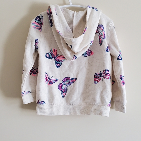 2T Oshkosh girls hoodie with butterfly Zipup - Picture 2 of 4